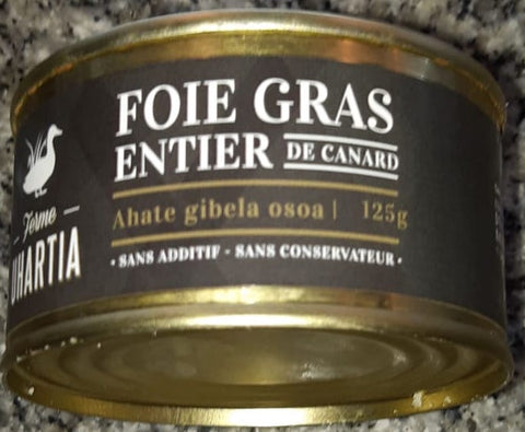 Foie gras entero de pato de granja. LABEL UHARTIA. 125 g
