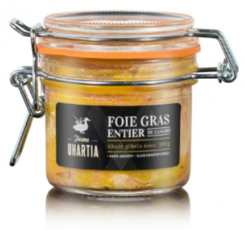 Foie gras entero de pato de granja. LABEL UHARTIA. 150 g
